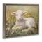 Stupell Industries Sunlight Lamb in Flowers Floating Frame Wall Art